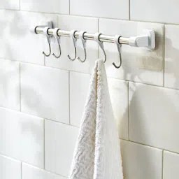 home centre Orion Medallion Adhesive Towel Bar with Hooks image 1