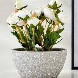 home centre Gloria Bloom Artificial Peony Flowers in Paper Mache Pot-picture-18