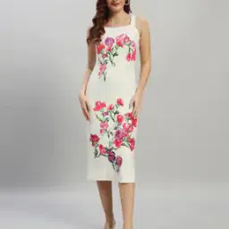 Women Floral Print Bodycon Dress-image-18