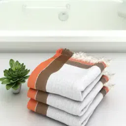 athom living Pack of 3 Striped Bath Towels-picture-11