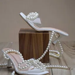 shoetopia Women Kitten Heeled Sandals with Bead Strap-picture-39