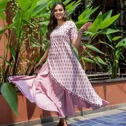 weavllite Pack of 2 Round-Neck Flared Kurtas-picture-51