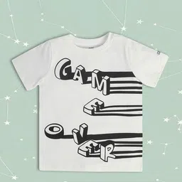 miniklub Boys Typographic Print Regular Fit Round-Neck T-Shirt image 1