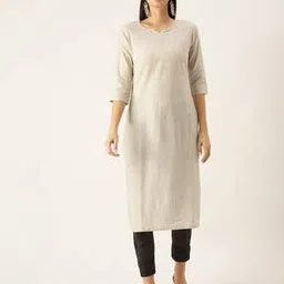 fourleaf V-Neck Straight Kurta-picture-11