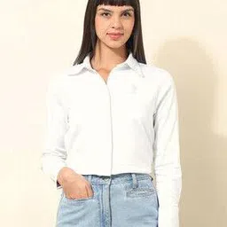 u.s. polo assn. Women Regular Fit Shirt with Spread Collar-picture-53