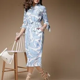 freehand Women Tropical Print Loose Fit Shirt Dress-picture-19