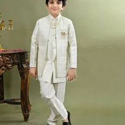 bt dezines Sequins Embroidered Sherwani Jacket with Kurta & Pyjamas SetSet-picture-19