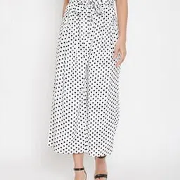 la zoire Polka-Dot Print Pleated Pants with Tie-Up-picture-10
