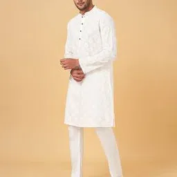 indus route by pantaloons Men Cotton Regular Fit Long Kurta-picture-12