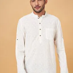 indus route by pantaloons Men Cotton Regular Fit Short Kurta-picture-17