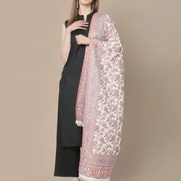 indie picks Pashmina Wool Kani Kalamkari & Kashmiri Handloom Shawl with Tassels-picture-18