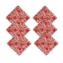 handicraft-palace 6 Pieces Floral Block Print Cotton Dinner Table Napkins-picture-27