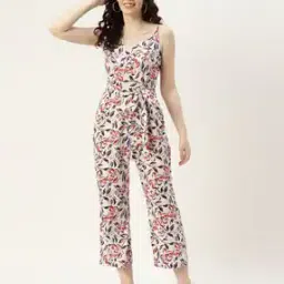 sleek italia Floral Print Jumpsuit with Tie-Up-picture-28