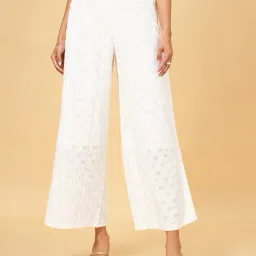 people by pantaloons Women Self-design Relaxed Fit Palazzos image 1