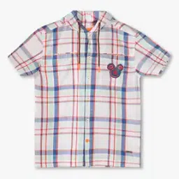 Boys Mickey Mouse Print Boxy Fit Hooded Shirt-image-70