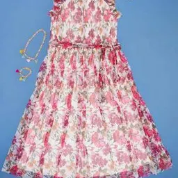 pantaloons junior  Girls Floral A-line Dress-picture-34