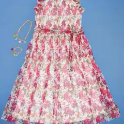 pantaloons junior  Girls Floral A-line Dress image 1