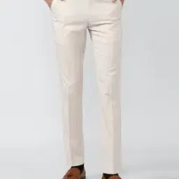 peter england Men Slim Fit Flat-Front Trousers-picture-41