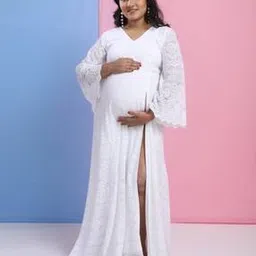 the mom store Women V-Neck Gown Dress-picture-53