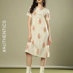 indie picks Handblock Print Cotton Dress image 1