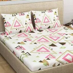 divine casa 120 TC Right Angles Double Size Bedsheet with 2 Pillow Covers-picture-12