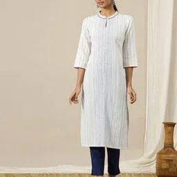 aurelia Women Striped Straight Kurta-picture-38