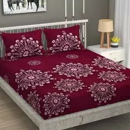 avi 180 TC Floral Print Single Bedsheet with Pillow Covers-picture-41