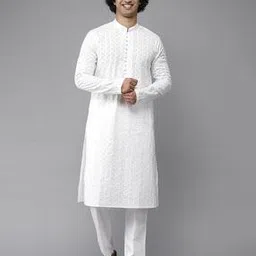 see designs Men Embroidered Regular Fit Long Kurta-picture-37