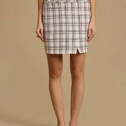 kazo Women Western Wear Checks Skirt-picture-15