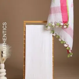 Handloom Linen Katan Unstitched Top Dupatta Set-image-60