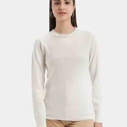 kazo Women Embellished Pullover with Ribbed Hem-picture-35