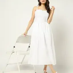 gap Women Eyelet Details Fit & Flare Dress with Insert Pockets-picture-11