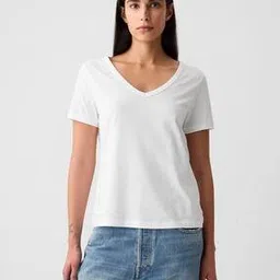 gap Women Relaxed Fit V-Neck Organic Cotton T-Shirt-picture-16