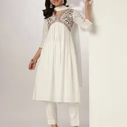 janasya Women Embroidery A-Line Kurta Set-picture-15