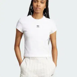 adidas originals Women Slim Fit Crew-Neck Cotton T-Shirt image 1
