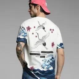 jack & jones Men Graphic Print Oversized Crew-Neck T-Shirt-picture-36