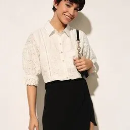 only Women Schiffli Embroidered Regular Fit Cotton Shirt-picture-23