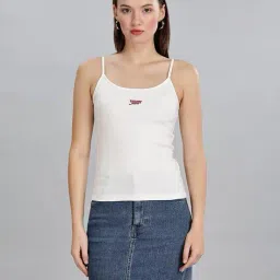 tommy hilfiger Women Script Logo Print Strappy Slim Fit Tank Top image 1