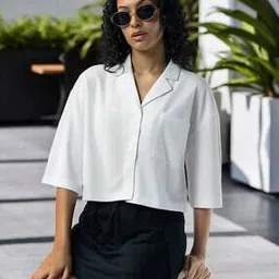 Women Patterned Boxy Fit Shirt with Patch Pocket-image-91