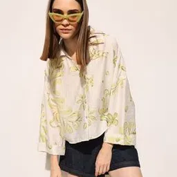 only Women Leaf Print Regular Fit Shirt-picture-11