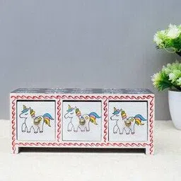 arus Unicorn Design Handpainted 3 Drawer Trinket Box-picture-24