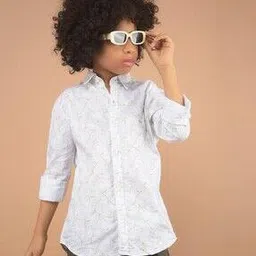 crimsoune club Boys Printed Slim Fit Shirt with Patch Pocket-picture-51