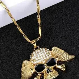 bergo jewels Gold Plated Chain with Diamond Studded Pendant-picture-51