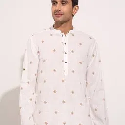 indus route by pantaloons MenGeometric Print Regular Fit Kurta-picture-31