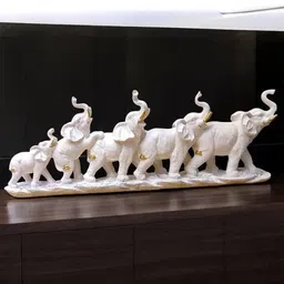 gg god gift enterprises 5 Running Elephant Showpiece image 1