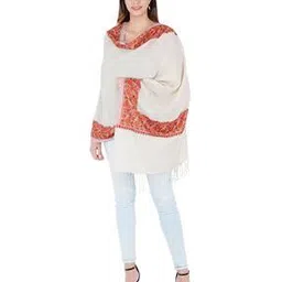 muffly Women Stole with Floral Print Border & Tassels-picture-11