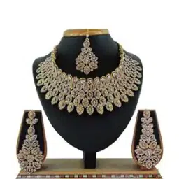 vatsalya Women Stone-Studded Necklace & Earrings Set with Mangtika-picture-21