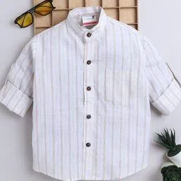 baat cheet Boys Striped Regular Fit Shirt with Full Sleeves-picture-21
