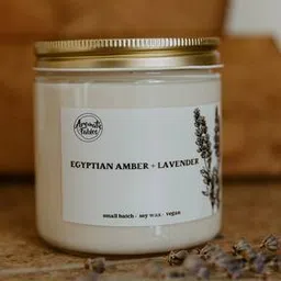 aromaticfables Egyptian Amber & Lavender Scented Glass Jar Candle-picture-32