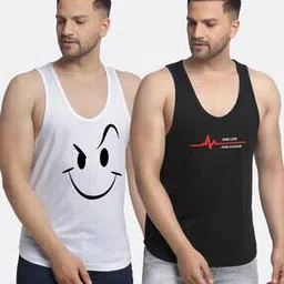 friskers Pack of 2 Printed Round-Neck Vests-picture-47